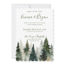 Invitación de Boda | Pinos de Bosque Acuarela