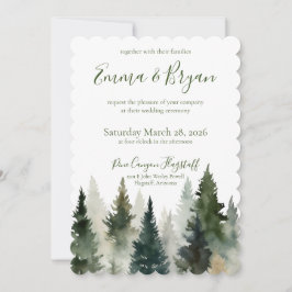 Invitación de Boda | Pinos de Bosque Acuarela