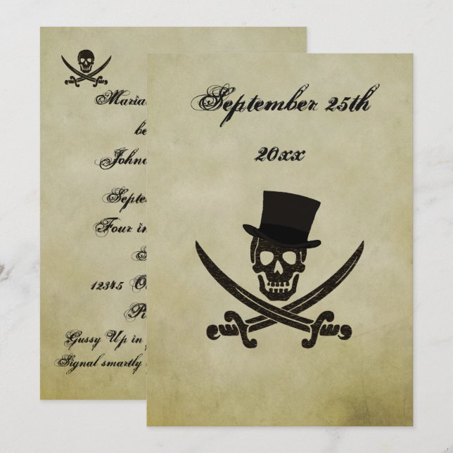 Invitación de Boda Pirata (Anverso / Reverso)