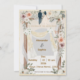Invitación de Boda | Plantilla Moderna Editable