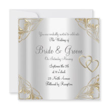 Invitación de boda plateada popular y elegante