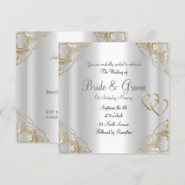 Invitación de boda plateada popular y elegante