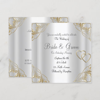Invitación de boda plateada popular y elegante