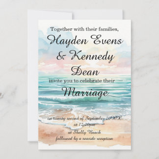 Invitación de boda/playa/Compromiso | Costera
