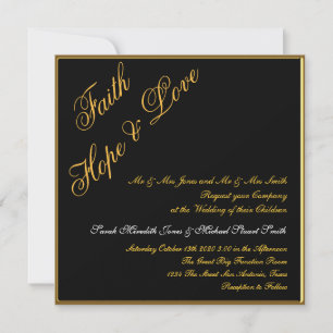 Invitación de Boda Popular Oro Negro