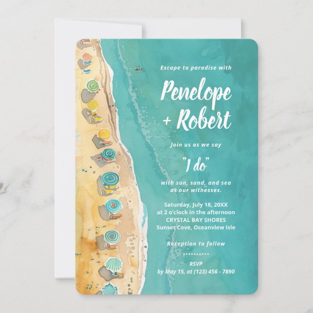 Invitación de boda por el mar (Anverso)