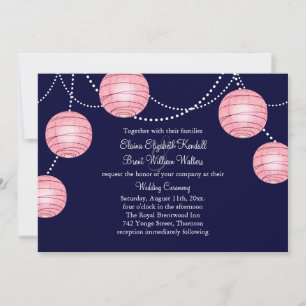 Invitación de boda por la noche con linternas de F