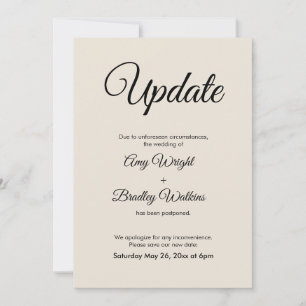 Invitación de Boda pospuesta de actualización de c