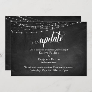Invitación de Boda pospuesta de calkboard y luces