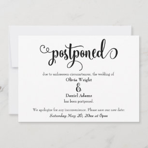 Invitación de Boda pospuesta de guión giratorio