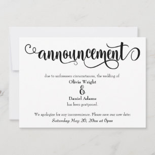 Invitación de Boda pospuesta de guión giratorio