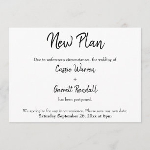 Invitación de Boda pospuesta "Nueva fecha"
