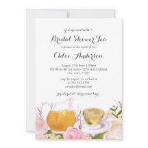Invitación de boda Pretty Pink Rose Teacup