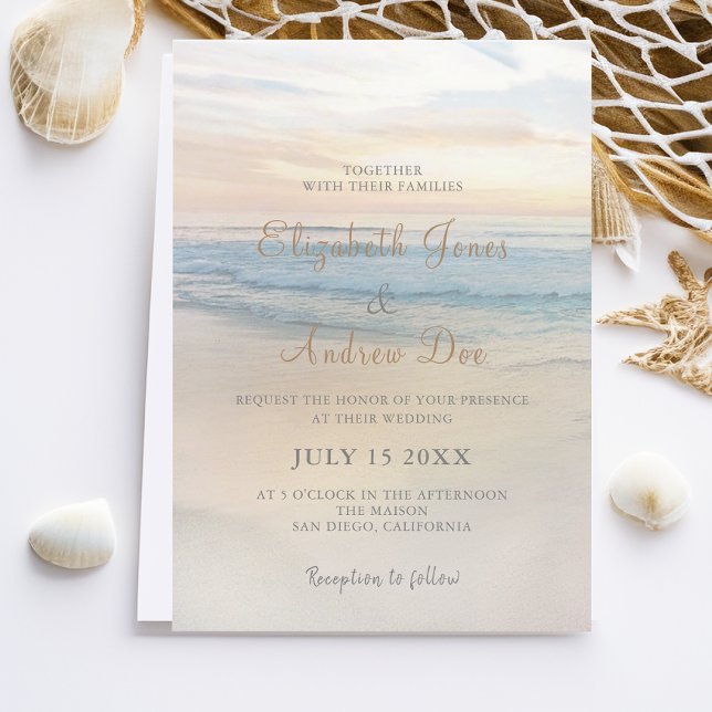 Invitación de boda puesta de sol en la playa (Subido por el creador)