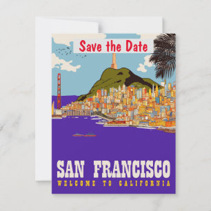 Invitación de boda púrpura del puente de San Franc