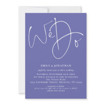 Invitación de Boda QR Azul con Guión We Do