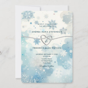 Invitación de boda QR Winter Wonderland
