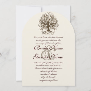Invitación de boda Raíces de amor con remolino mar