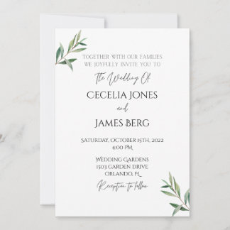 Invitación de boda Rama de Olivo