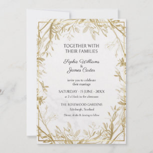 Invitación de boda Rama de Olivo Ivory Gold