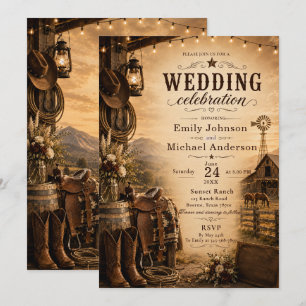 Invitación de boda Ranch Rustico
