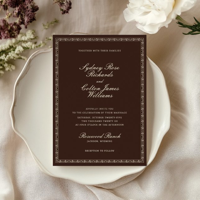 Invitación de boda rancho occidental romántico (Subido por el creador)