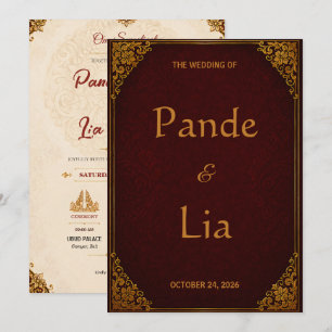 Invitación de Boda Real Balinesa