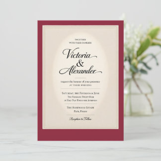 Invitación de boda real clásica elegante | Lujo