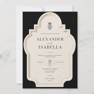 Invitación de boda real clásica elegante | Lujo