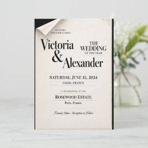 Invitación de boda real clásica elegante Lujo