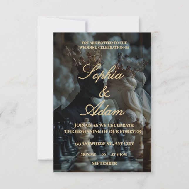 Invitación de Boda Real Elegante (Anverso)