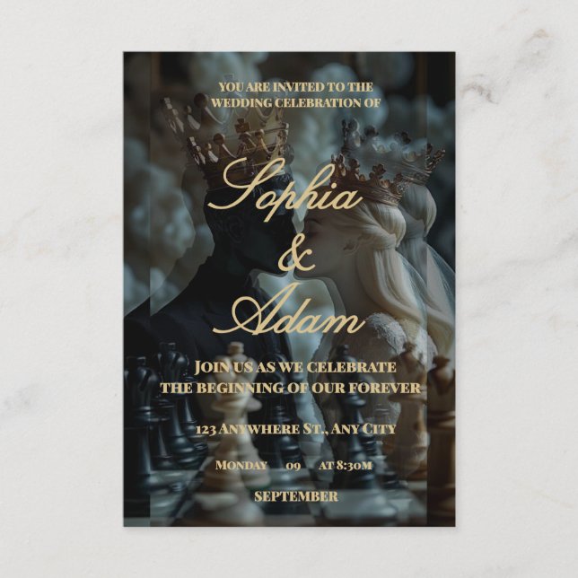 Invitación de Boda Real Elegante (Anverso)