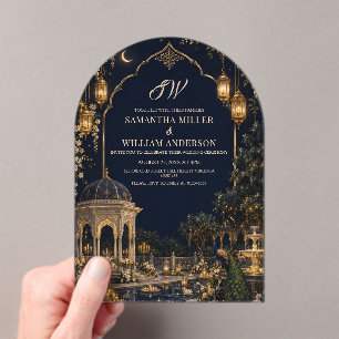 Invitación de boda real Mughal del sur de Asia
