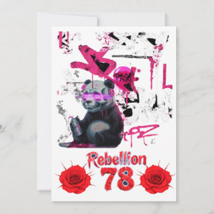 Invitación de boda Rebellion 78 Graffiti Panda diy
