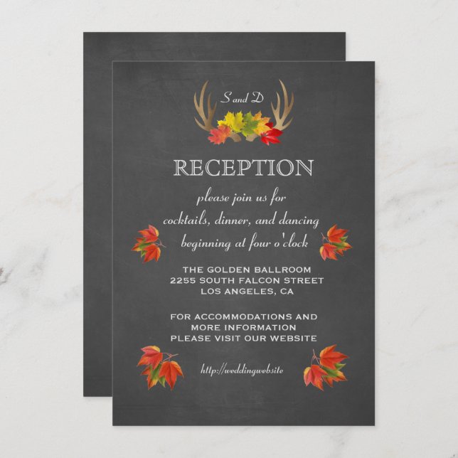 Invitación de Boda | RECEPCIÓN de Otoño de Antlero (Anverso / Reverso)