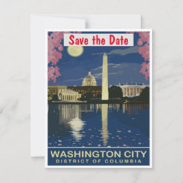 Invitación de boda reflejando Washington DC