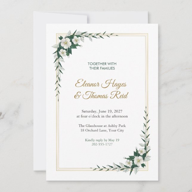 Invitación de boda Regency Threefold (Anverso)