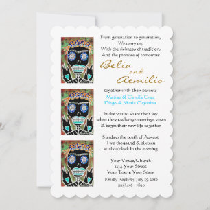 Invitación de Boda Reina Vudú Calavera Ángel