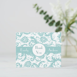 Invitación de boda Remolinos de Damasco Azul Pisci