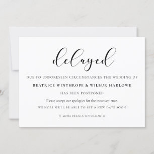 Invitación de boda retardada simple y elegante