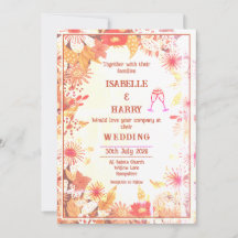 invitación de boda Retro de los 70