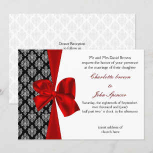 invitación de boda roja