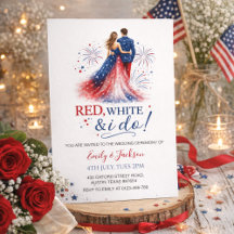 Invitación de Boda Rojo Blanco y Yo Hago