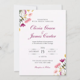 Invitación de Boda Romance Flor Silvestre | Flora