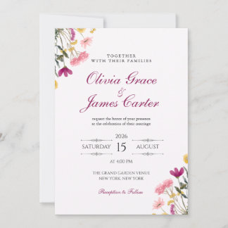 Invitación de Boda Romance Flor Silvestre | Flora