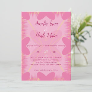 invitación de boda romántica