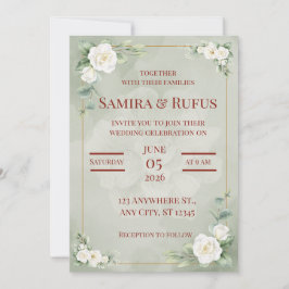 invitación de boda romántica