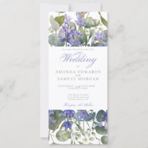 Invitación de boda romántica de eucalipto y lavand