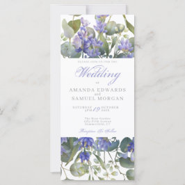 Invitación de boda romántica de eucalipto y lavand