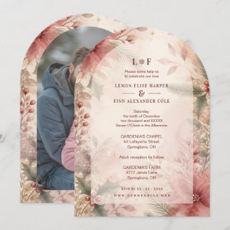 Invitación de Boda Romántica de Invierno Floral Ro